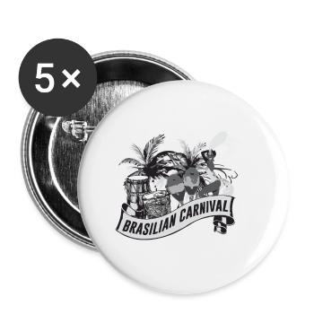 Brésil - Lot de 5 petits badges (25 mm) - blanc - Devant
