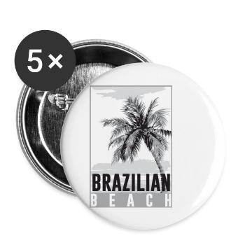 Brésil - Lot de 5 petits badges (25 mm) - blanc - Devant