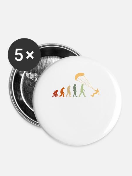Evolution des Drachens - Buttons klein 25 mm (5er Pack) - Weiß