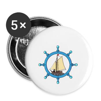 Maritim Grim Reaper Sailor Sailing Ship Steering Wheel - Buttons small 1''/25 mm (5-pack) - white - Front