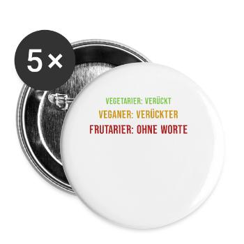Ohne Worte I Anti Vegan Veganer Fleischfresser - Buttons klein 25 mm (5er Pack) - Weiß - Vorne