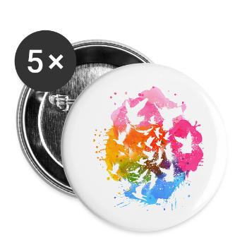 tauben,taube,vögel,vogelschwarm,bunt,graffiti, - Buttons klein 25 mm (5er Pack) - Weiß - Vorne