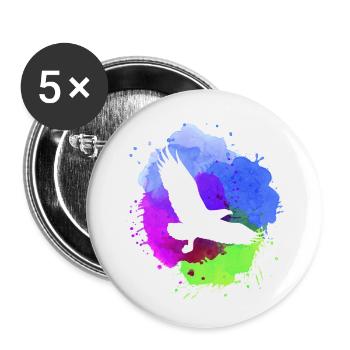 adler,graffiti ,malerei,aquarel,fliegen,vogel,blau - Buttons klein 25 mm (5er Pack) - Weiß - Vorne