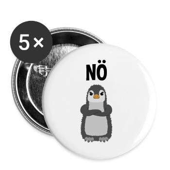 Böser Pinguin Nö Lustiger Spruch Geschenk - Buttons klein 25 mm (5er Pack) - Weiß - Vorne