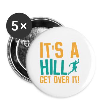 Jogger Runner Marathon Jogging Ski de fond - Lot de 5 petits badges (25 mm) - blanc - Devant