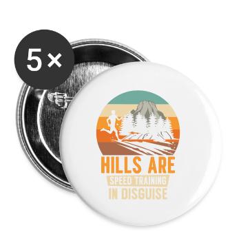 Jogger Runner Marathon Jogging Ski de fond - Lot de 5 petits badges (25 mm) - blanc - Devant