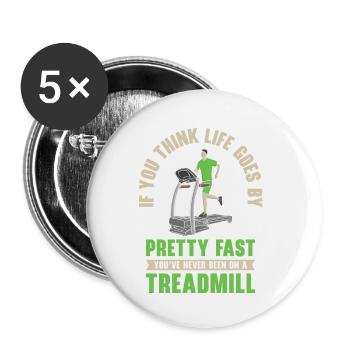 Jogger Runner Marathon Jogging Ski de fond - Lot de 5 petits badges (25 mm) - blanc - Devant