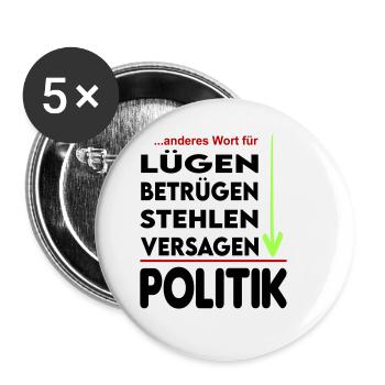 Politik Versager Lügner Betrüger FDP SPD Grüne - Buttons klein 25 mm (5er Pack) - Weiß - Vorne