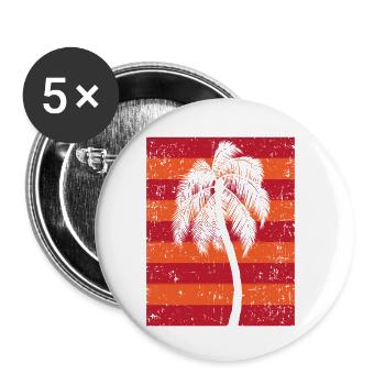 Palmen - Buttons klein 25 mm (5er Pack) - Weiß - Vorne