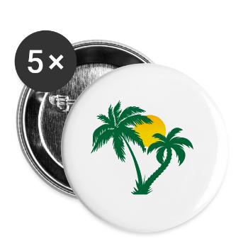Palmen - Buttons klein 25 mm (5er Pack) - Weiß - Vorne