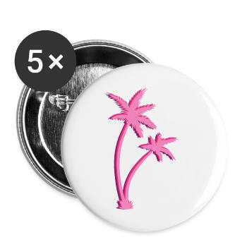 Palmen - Buttons klein 25 mm (5er Pack) - Weiß - Vorne