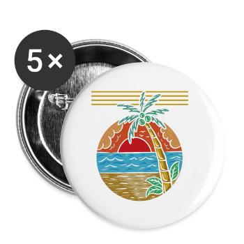Palmen - Buttons klein 25 mm (5er Pack) - Weiß - Vorne