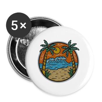 Palmen - Buttons klein 25 mm (5er Pack) - Weiß - Vorne