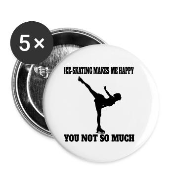 Eiskunstlaufen Eislauf Schlittschuh Eiskunstlauf - Buttons klein 25 mm (5er Pack) - Weiß - Vorne