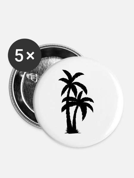 Palmen - Buttons klein 25 mm (5er Pack) - Weiß