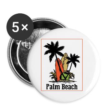 Palmen - Buttons klein 25 mm (5er Pack) - Weiß - Vorne