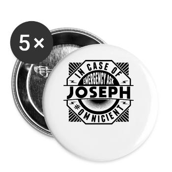In case of emergency, ask Joseph - Buttons small 1''/25 mm (5-pack) - white - Front