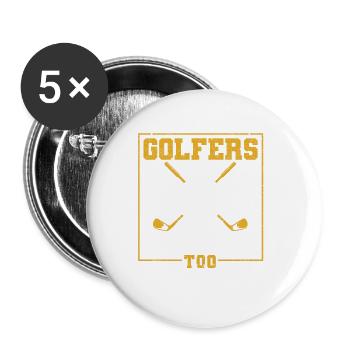 Lustiger Golfliebhaber Golf spielender Spieler - Buttons klein 25 mm (5er Pack) - Weiß - Vorne