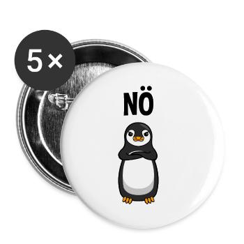 Böser Pinguin Nö Lustiger Spruch Geschenk - Buttons klein 25 mm (5er Pack) - Weiß - Vorne