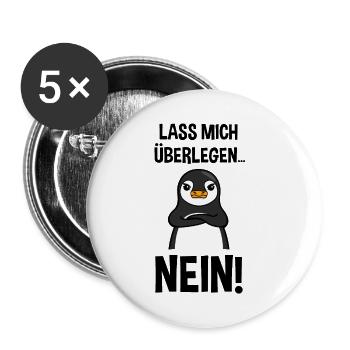 Pinguin Lustiger Spruch Sarkasmus Cooles Geschenk - Buttons klein 25 mm (5er Pack) - Weiß - Vorne