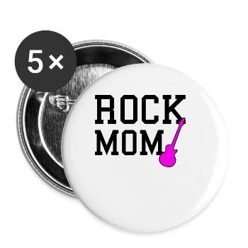 maman rock - Lot de 5 petits badges (25 mm) - blanc - Devant
