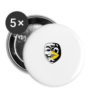 Hacker By Night - Cyber Security By Day Linux - Buttons klein 25 mm (5er Pack) - Weiß - Vorne