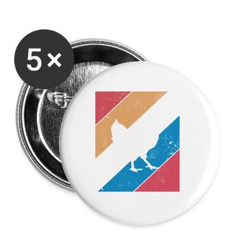 Amateur de poulet Farmer Retro vintage Idée cadeau - Lot de 5 petits badges (25 mm) - blanc - Devant
