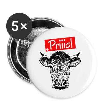 schnupfspruch priis kuhkopf schwinger - Buttons klein 25 mm (5er Pack) - Weiß - Vorne