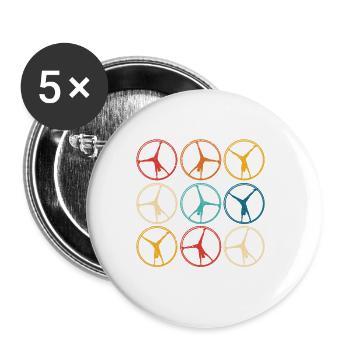 Gymnastique Vélo Gymnastique Athlète Drôle Gymnaste - Lot de 5 petits badges (25 mm) - blanc - Devant