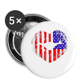 American Kiss - Buttons small 1''/25 mm (5-pack) - white - Front