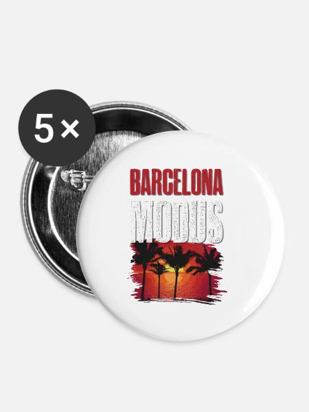 Barcelona Modus - Buttons klein 25 mm (5er Pack) - Weiß