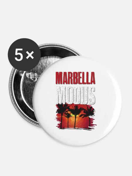 Marbella Modus - Buttons klein 25 mm (5er Pack) - Weiß