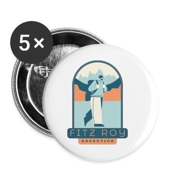Fitz Roy Trek – Argentina - Buttons small 1''/25 mm (5-pack) - white - Front