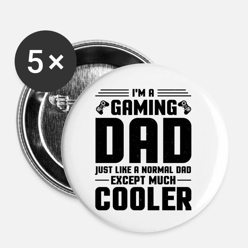 Gaming Dad - Buttons small 1''/25 mm (5-pack) - white