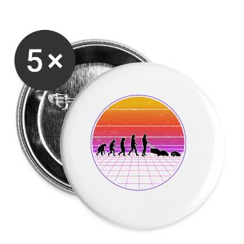 Tondeuse à gazon robotisée Evolution Retro Tondeuse à gazon robotisée - Lot de 5 petits badges (25 mm) - blanc - Devant