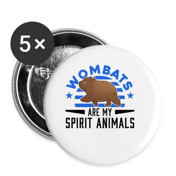 Les wombats sont mes animaux spirituels - Lot de 5 petits badges (25 mm) - blanc - Devant
