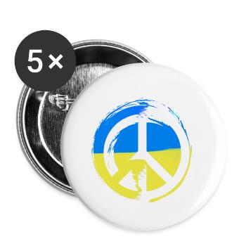 ukraine ,peace,flagge,friede,zeichen - Buttons klein 25 mm (5er Pack) - Weiß - Vorne
