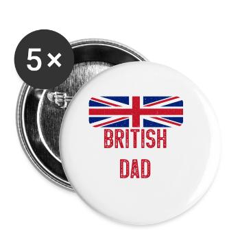I Have Two Titles British and Dad United Kingdom - Buttons klein 25 mm (5er Pack) - Weiß - Vorne