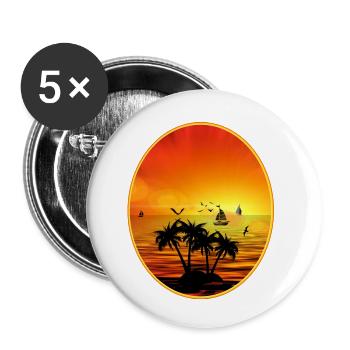 tee shirt vacances - Lot de 5 petits badges (25 mm) - blanc - Devant