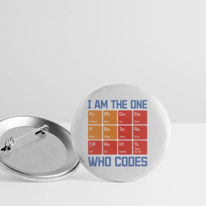 I Am The One Who Codes Programming Programmer Nerd Buttons klein 25 mm (5er Pack)