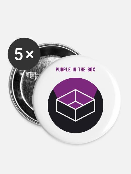 purple in the box - Buttons klein 25 mm (5er Pack) - Weiß