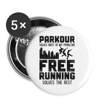 Parkour Free Running Traceur - Buttons klein 25 mm (5er Pack) - Weiß - Vorne