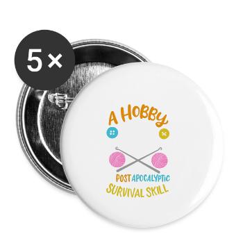 Le crochet n’est pas un passe-temps post-apocalyptique - Lot de 5 petits badges (25 mm) - blanc - Devant