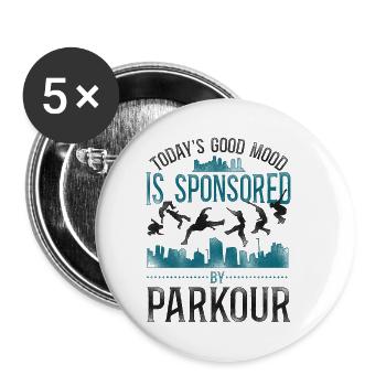 Parkour Free Running Traceur - Buttons klein 25 mm (5er Pack) - Weiß - Vorne