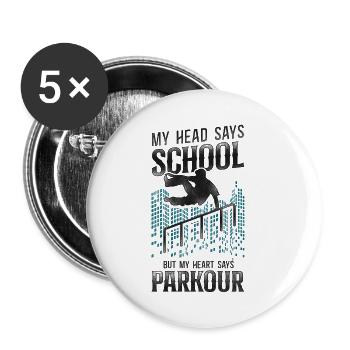Parkour Free Running Traceur - Buttons klein 25 mm (5er Pack) - Weiß - Vorne