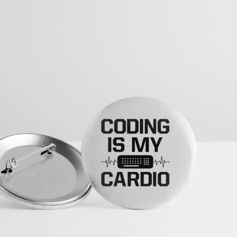 Coding Is My Cardio Programming Coder Computer Gee Buttons klein 25 mm (5er Pack)