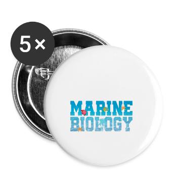 Life Is A Game Marine Biology Is Serious Sea Ocea - Buttons klein 25 mm (5er Pack) - Weiß - Vorne
