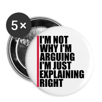 I m not arguing - Buttons small 1''/25 mm (5-pack) - white - Front