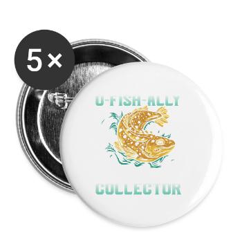 O-Fish-Ally Fish Poop Collector Scientist Marine - Buttons klein 25 mm (5er Pack) - Weiß - Vorne