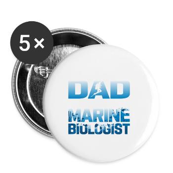 Proud Dad Of A Marine Biologist Scientist Ocean S - Buttons klein 25 mm (5er Pack) - Weiß - Vorne